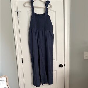 Navy Blue Jumpsuit with Tie Straps